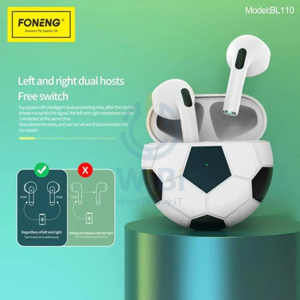 Foneng BL110 Football TWS Earphone - White Accessories > Audio > Headphones