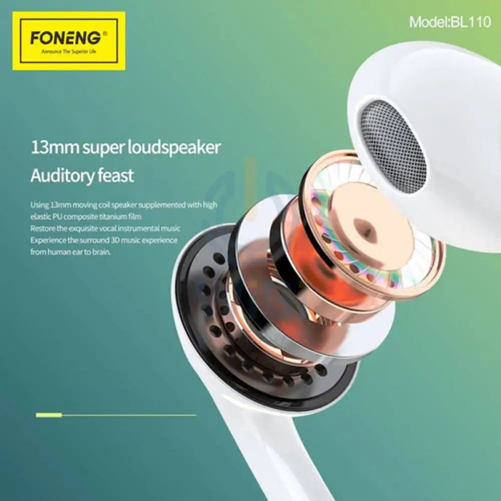 Foneng BL110 Football TWS Earphone - White Accessories > Audio > Headphones