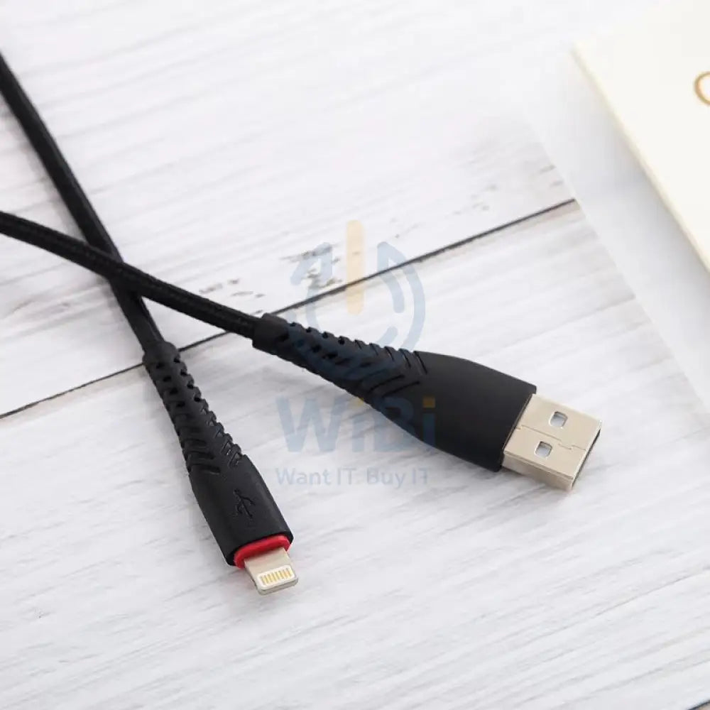 Foneng X15 Braid Lightning Data Cable Fast 2.4A - 1.2 Meter / Black Accessories > Cables & Converters > Cables