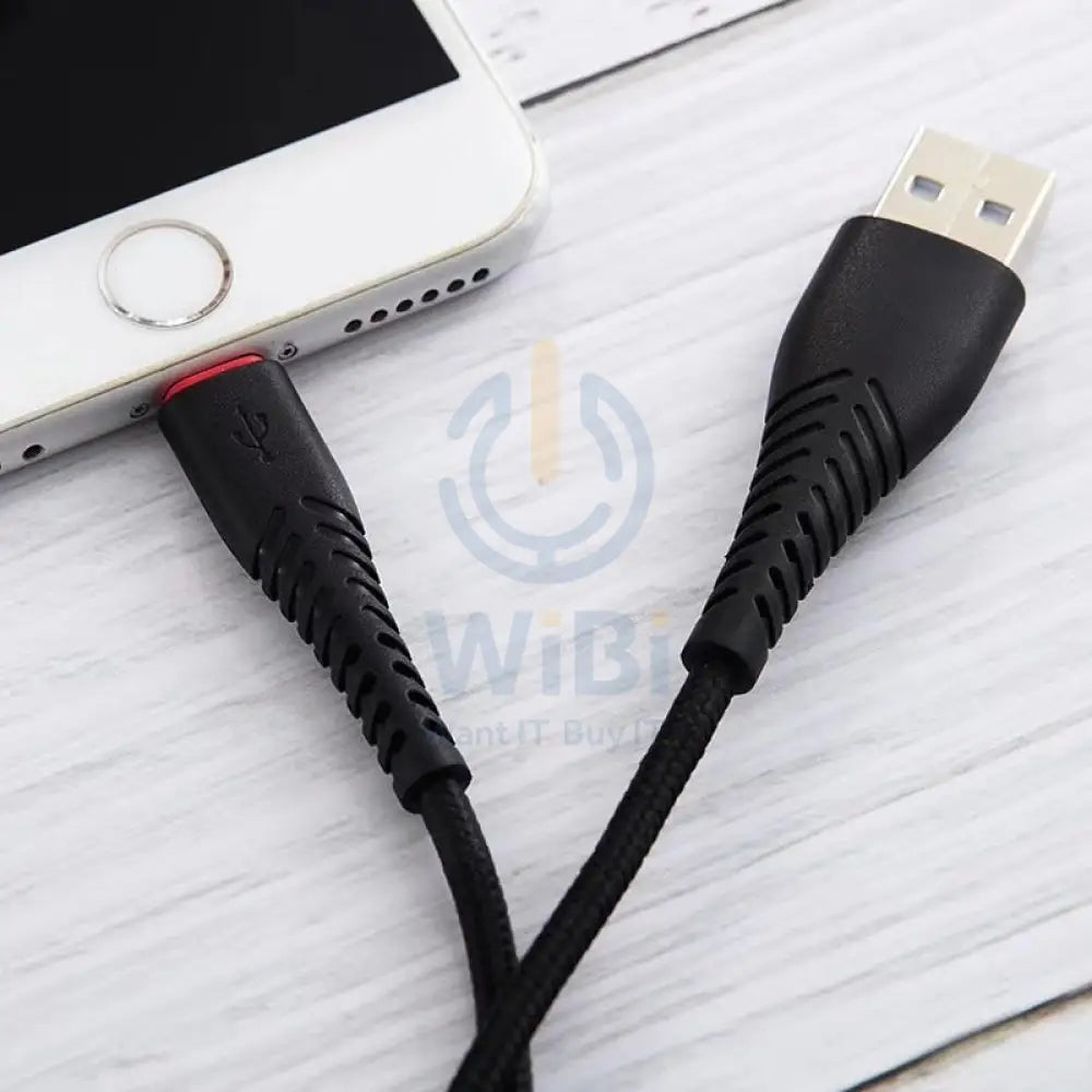 Foneng X15 Braid Lightning Data Cable Fast 2.4A - 1.2 Meter / Black Accessories > Cables & Converters > Cables