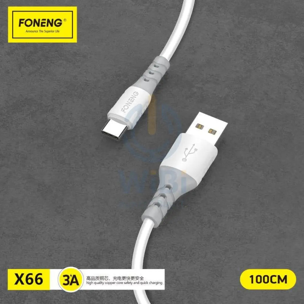 Foneng X66 Qc 1M Fast 3A Lightning Data Cable - White Accessories > Cables & Converters > Cables
