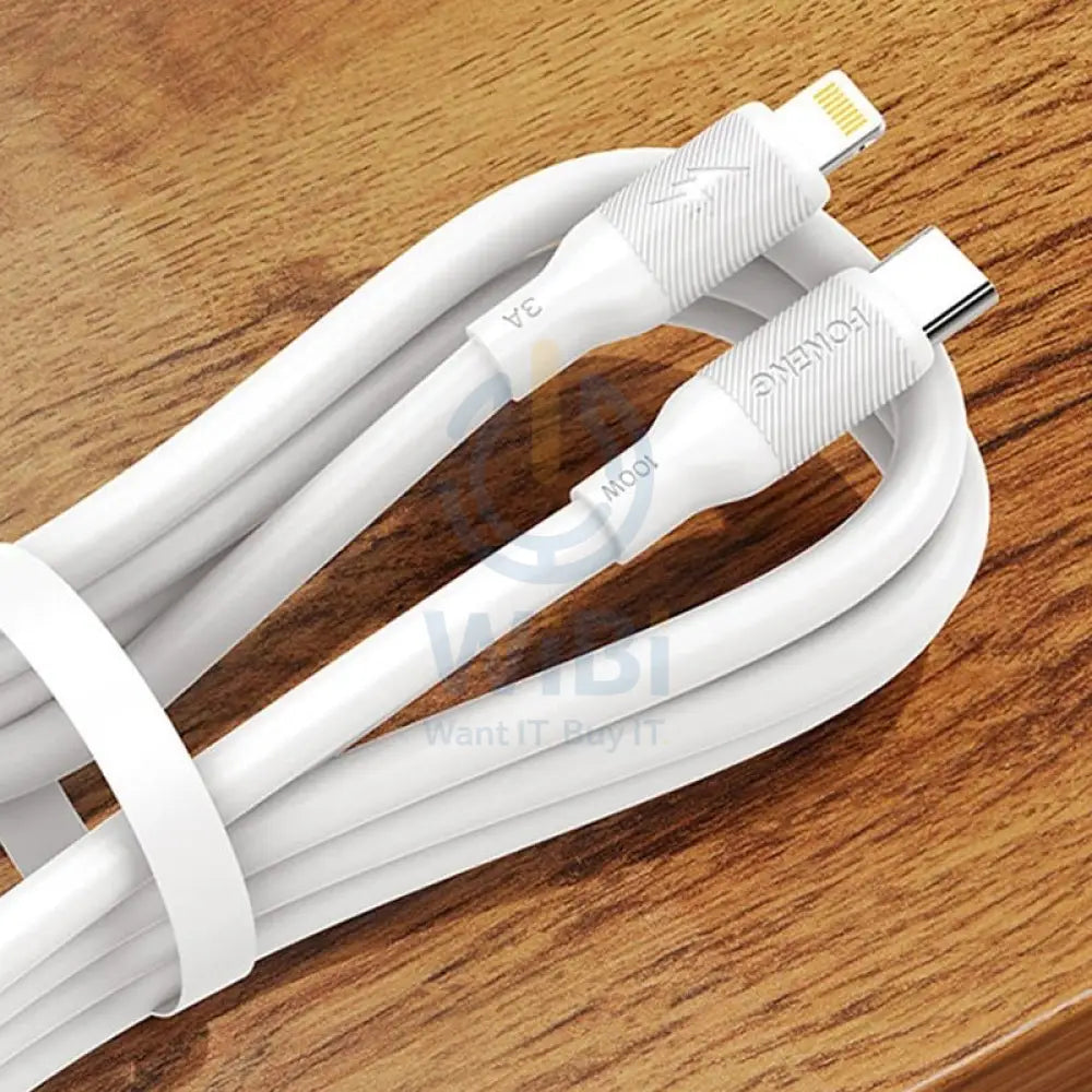 Foneng X80 Type-C to Lightning 27W PD Charging Cable - 1 Meter / White Accessories > Cables & Converters > Cables