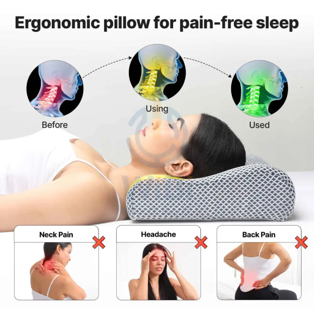 Frido FR-OCVP-GM Orthopedic Cervical Pillow - Grey Outdoor & Travel > Pillows