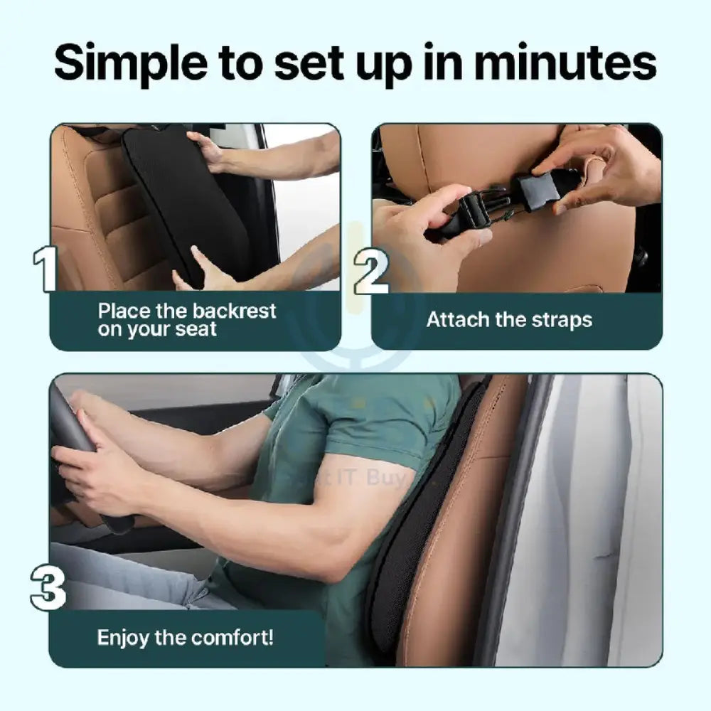 Frido FR-UCBC-B Ultimate Car Backrest Cushion - Black Accessories > Outdoor & Travel