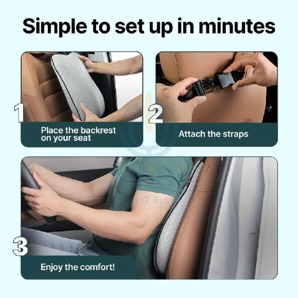 Frido FR-UCBC-G Ultimate Car Backrest Cushion - Grey Accessories > Outdoor & Travel