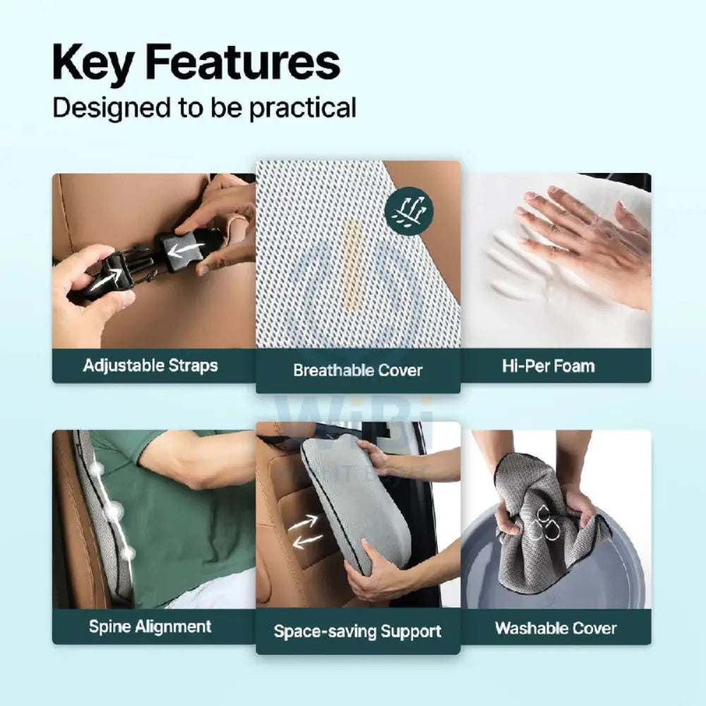Frido FR-UCBC-G Ultimate Car Backrest Cushion - Grey Accessories > Outdoor & Travel