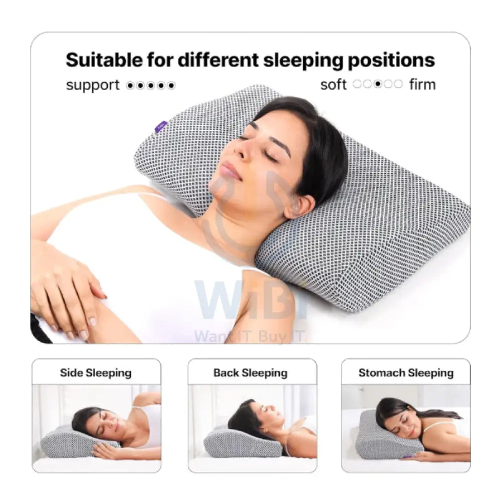 Frido FR-UCCP-GM Ultimate Neck Contour Cervical Pillow - Grey Outdoor & Travel > Pillows