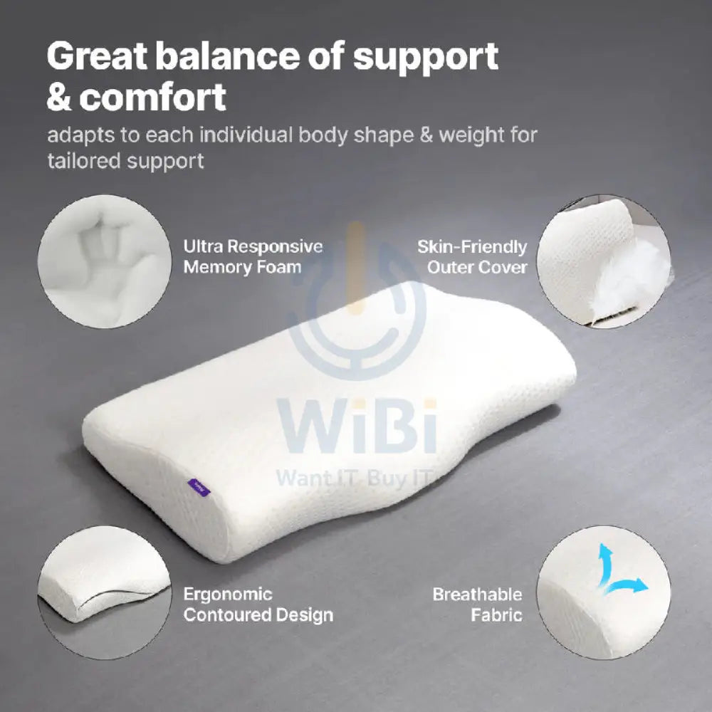 Frido FR-UCCP-W Ultimate Neck Contour Cervical Pillow - White Outdoor & Travel > Pillows
