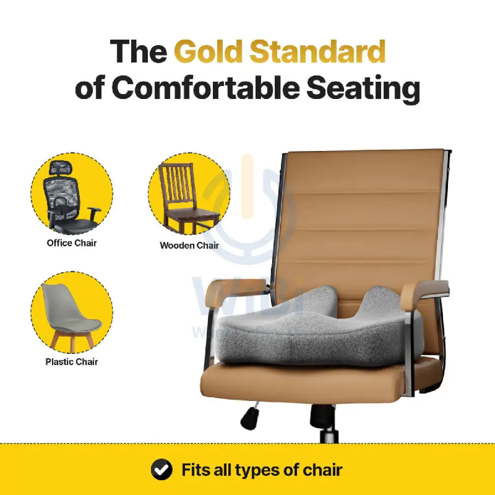 Frido FR-UPSCMB-G Ultimate Pro Seat Cushion With Pro Backrest Cushion Combo - Grey Outdoor & Travel > Pillows