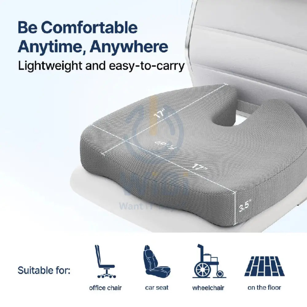 Frido FR-UTPR-G Ultimate Tailbone Pain Relief Seat Cushion - Grey Outdoor & Travel > Pillows