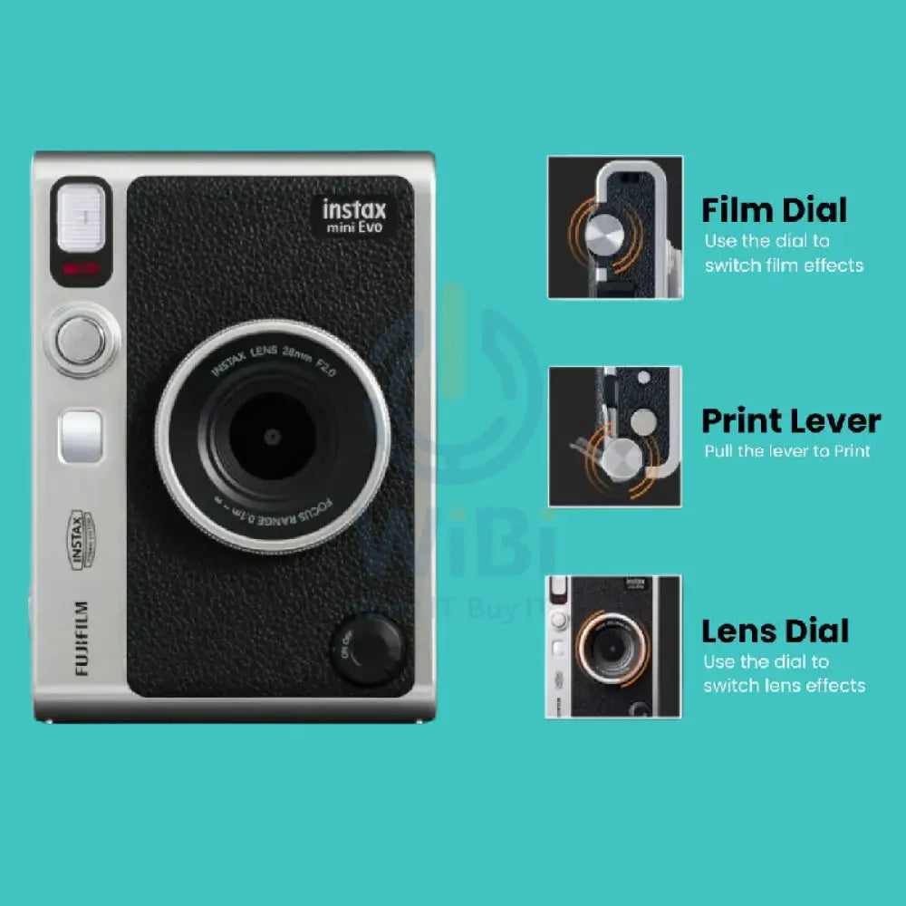 FUJIFILM Instax Mini EVO Hybrid Instant Camera - Black Accessories > Cameras