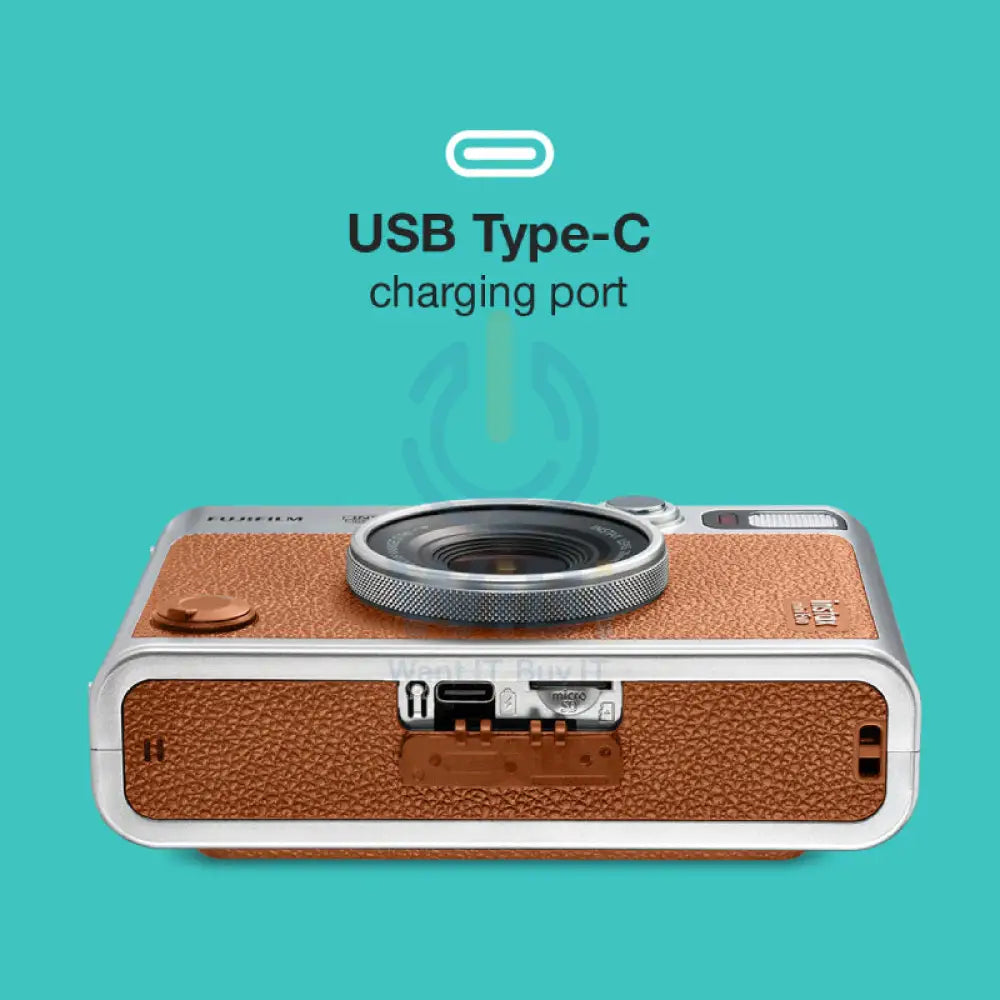 FUJIFILM Instax Mini EVO Hybrid Instant Camera - Brown Accessories > Cameras