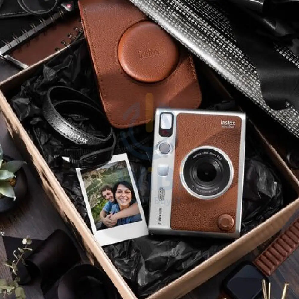 FUJIFILM Instax Mini EVO Hybrid Instant Camera - Brown Accessories > Cameras