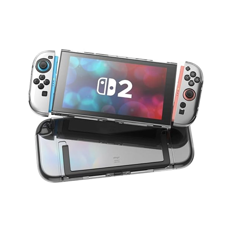 Elago Nintendo Switch 2 PC Clear Case (Slim and Full cover) - Clear + Elago Nintendo Switch 2 Tempered Glass Screen Protector - Clear - Bundle Offer