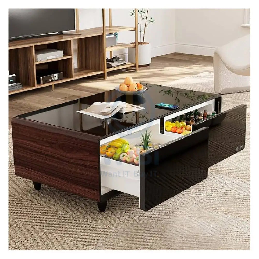 Gamax Elegant Smart Coffee Table with 135L Refrigerator - 2x USB / Wooden Accessories > Smart Devices