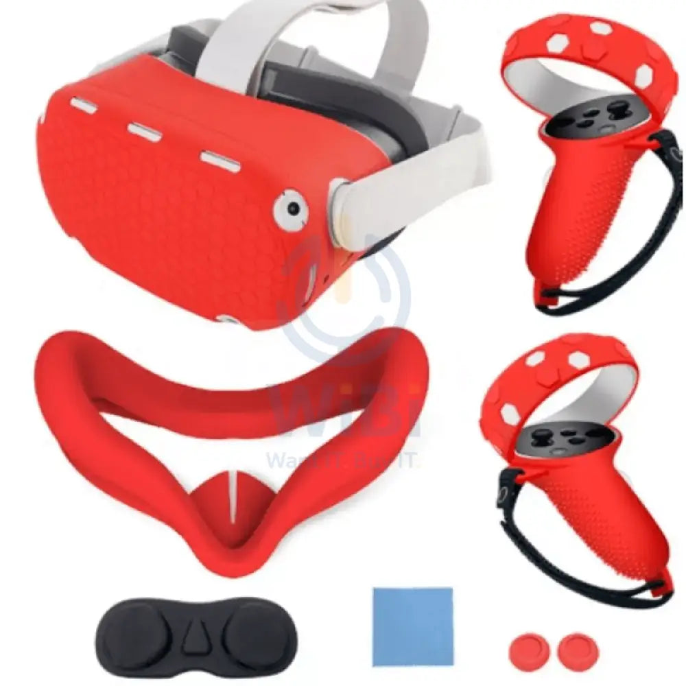 Gamax Oculus Quest 2 Silicone Protective Case Set - Red Accessories > Gaming Controllers > Gaming Zone