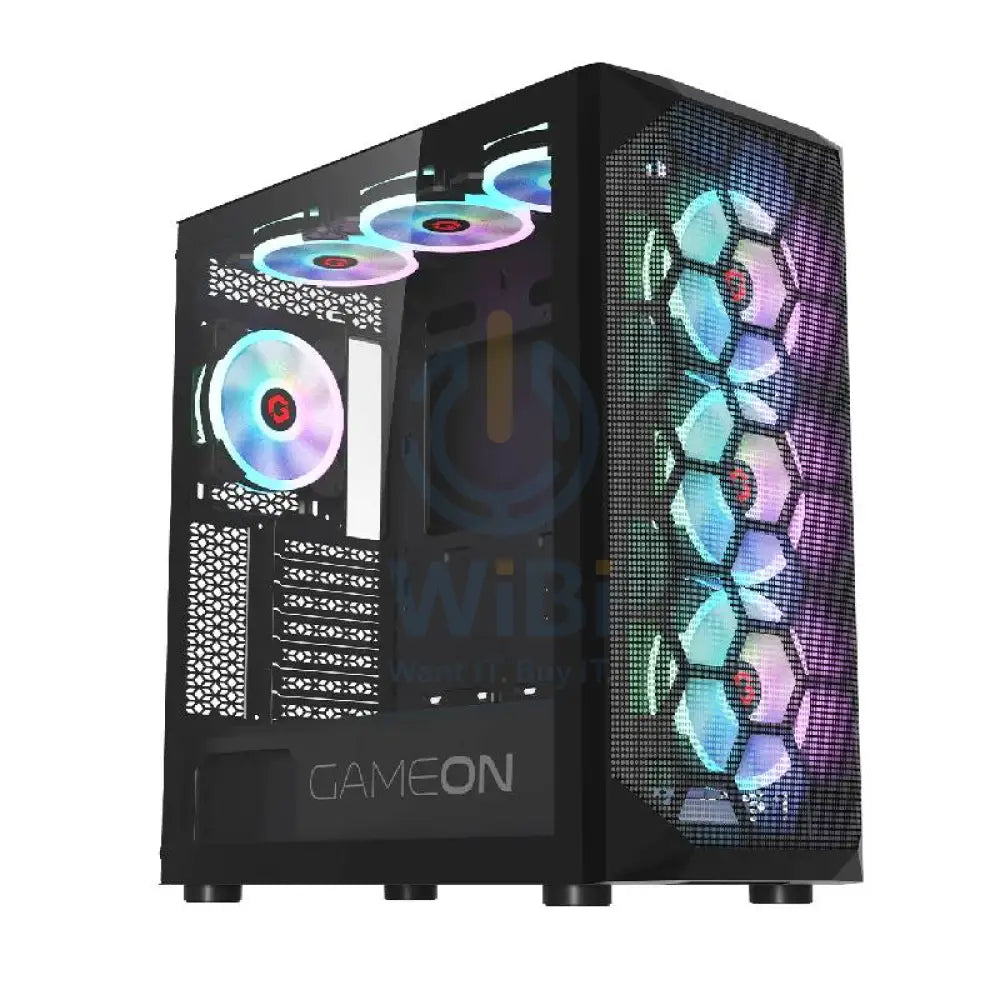 GameOn Emperor Midnight I Series Mid Tower Gaming Case - Black Gaming Consoles
