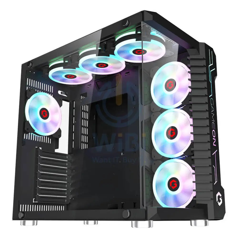 GameOn Emperor Midnight III Series Mid Tower Gaming Case - USB / Black Gaming Consoles > Gaming Zone