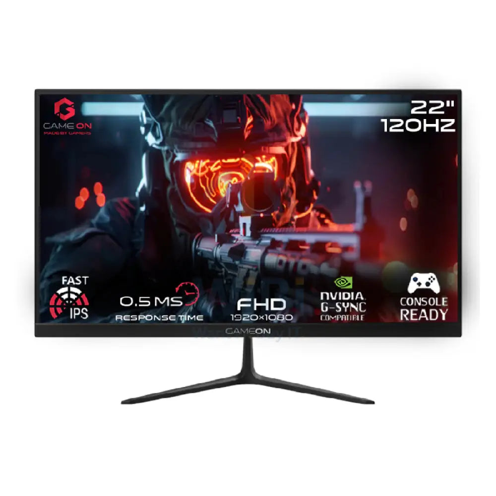 GameOn Gaming Monitor - 22’’ FHD / 0.5ms / 120Hz / HDMI 2.1 / VGA / Audio out - Monitor Monitors & Projectors >