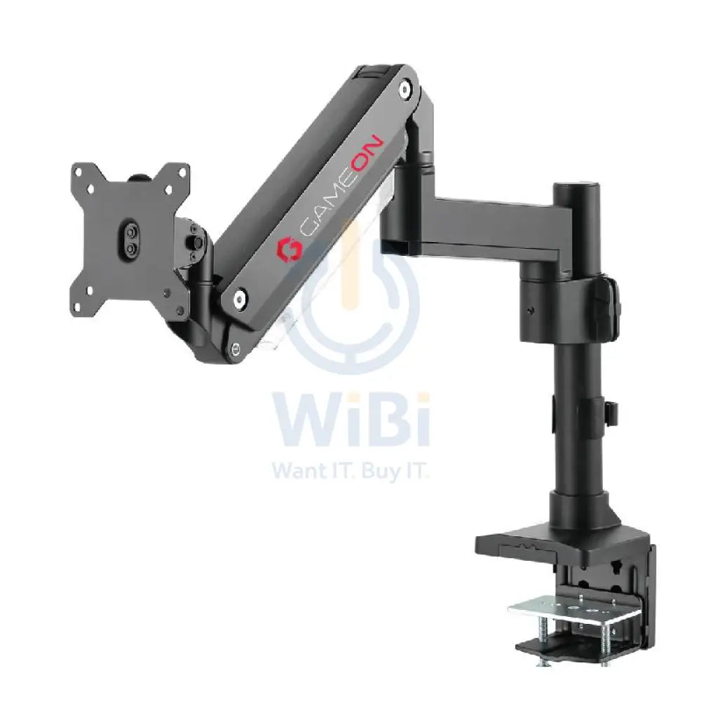 GameOn GO-2083 Pole-Mounted Aluminum Heavy-Duty Spring-Assisted Single Monitor Arm - Black Accessories > Other Gaming