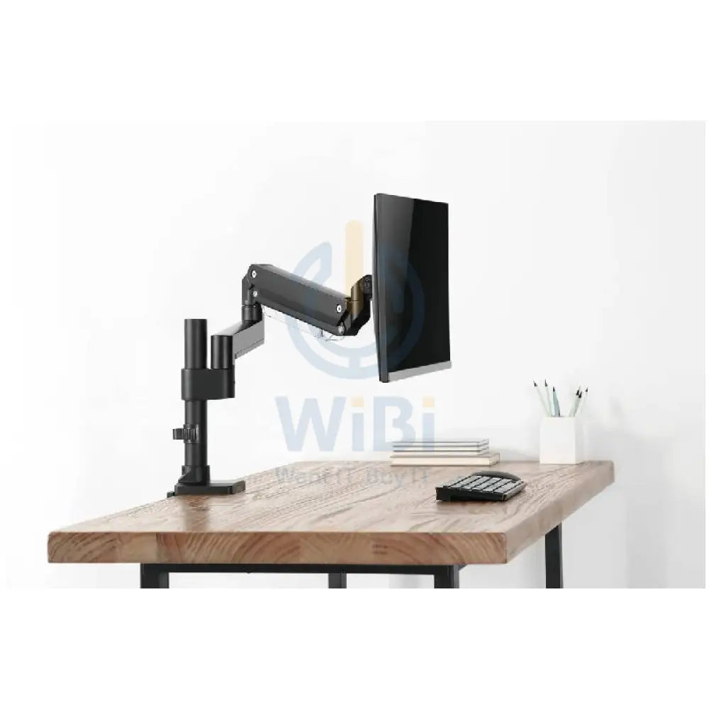 GameOn GO-2083 Pole-Mounted Aluminum Heavy-Duty Spring-Assisted Single Monitor Arm - Black Accessories > Other Gaming