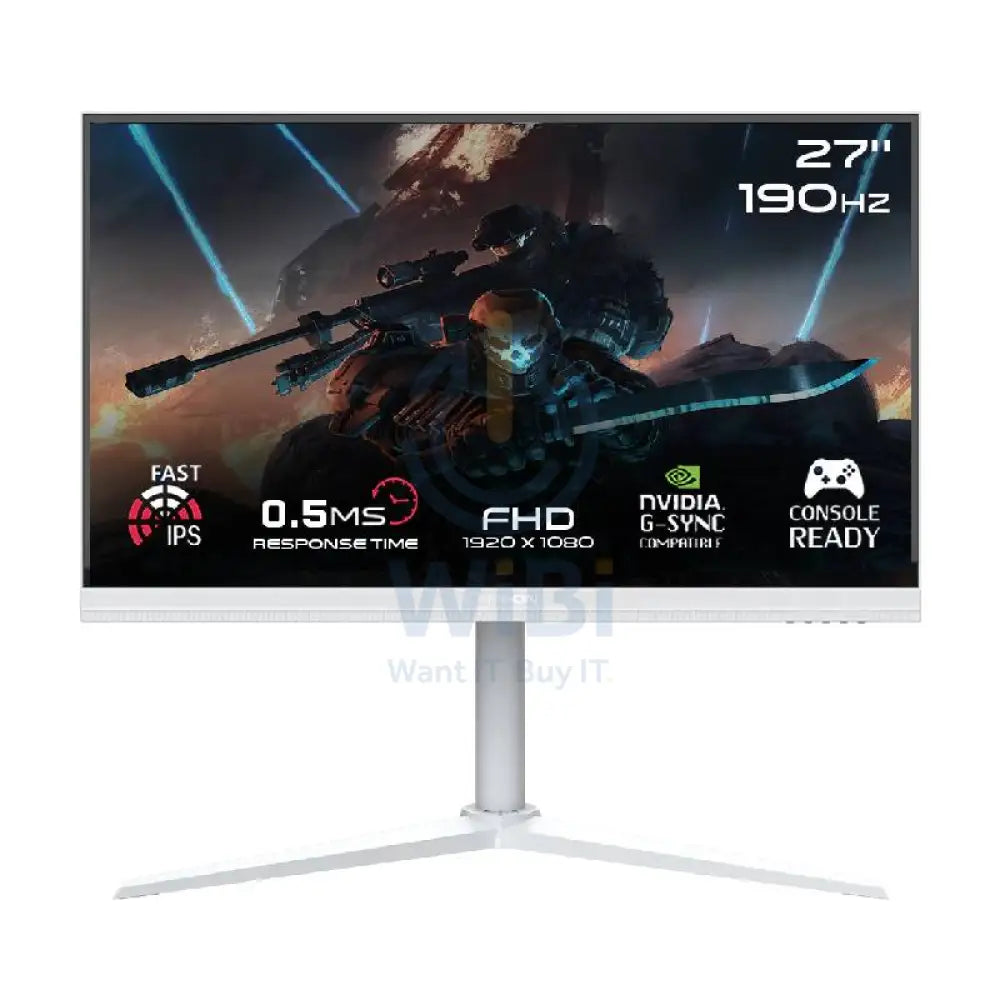 GameOn GOA27FHD190IPS Artic Pro Series Gaming Monitor - 27’’ FHD / 190Hz / DisplayPort / HDMI / Audio Out - White