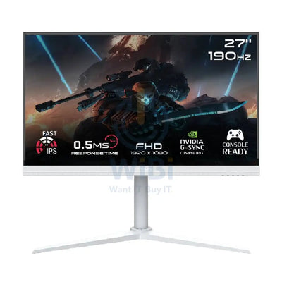 GameOn GOA27FHD190IPS Artic Pro Series Gaming Monitor - 27’’ FHD / 190Hz / DisplayPort / HDMI / Audio Out - White