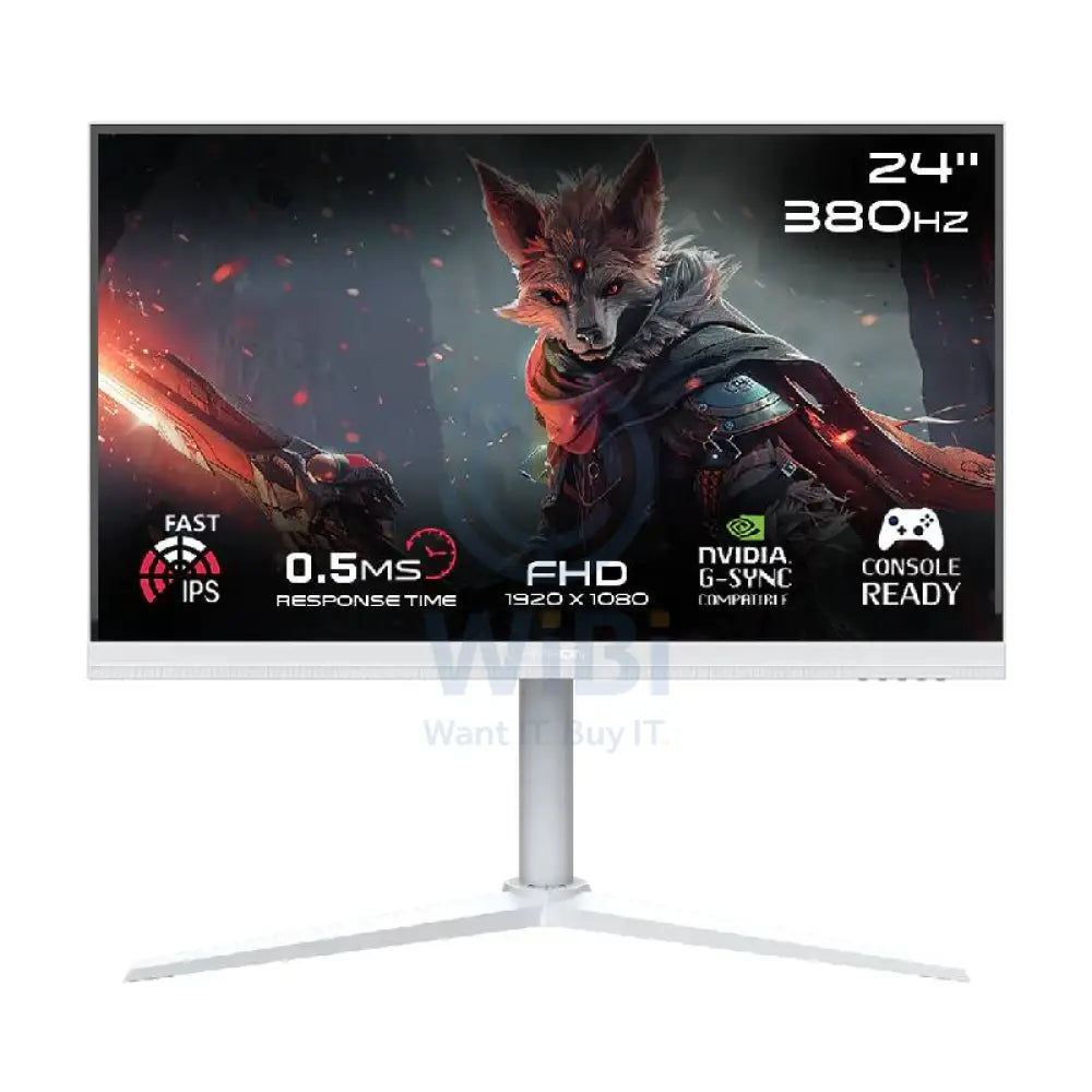 GameOn GOAP24FHD380IPS Artic Pro Series Gaming Monitor - 24’’ FHD / 380Hz / DisplayPort / HDMI / Audio Out - White