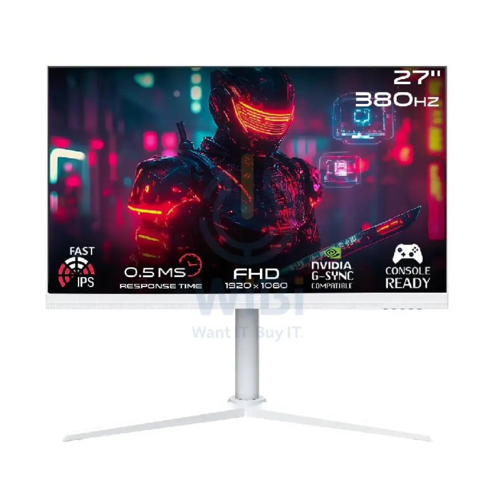 GameOn GOAP27FHD380IPS Artic Pro Series Gaming Monitor - 27’’ FHD / 380Hz / DisplayPort / HDMI / Audio Out - White