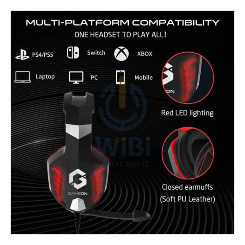 GameOn GOK901 Nightfall LED Gaming Headset - Black Accessories > Audio > Headphones > Gaming Zone