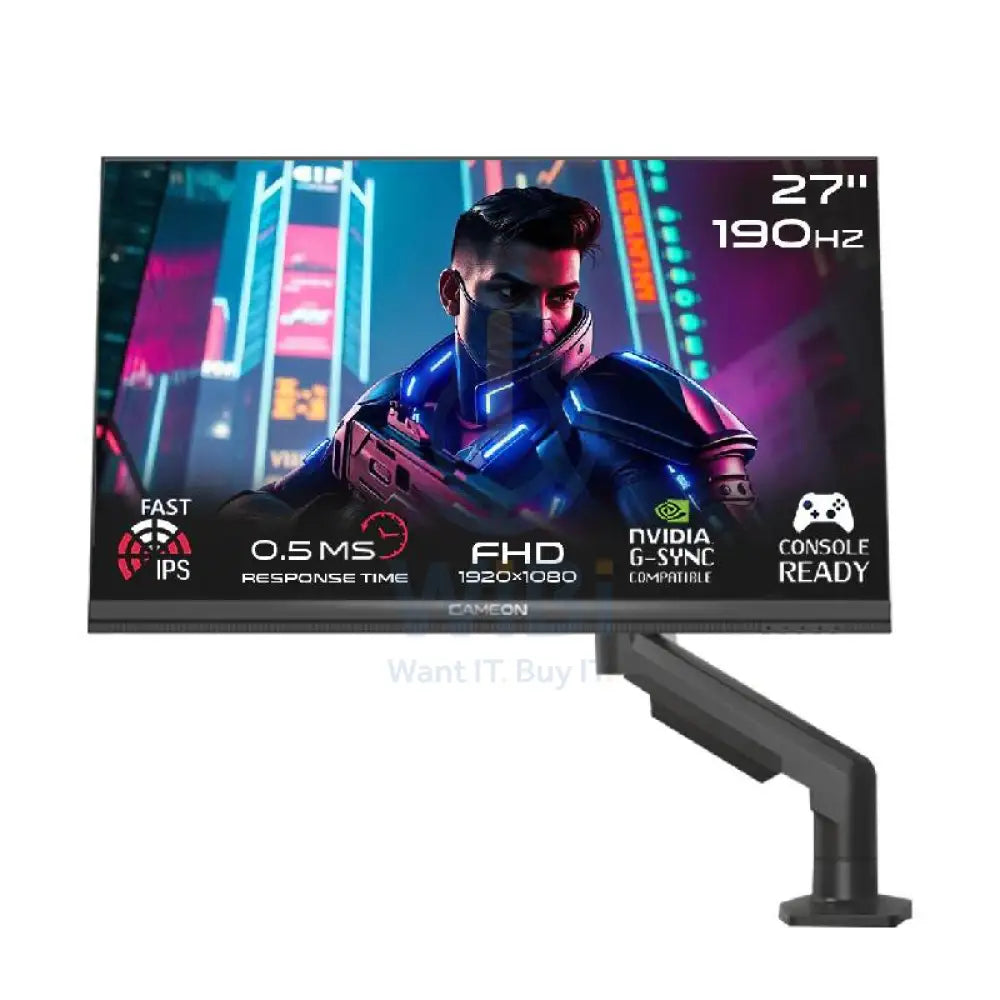 GameOn GOM27FHD190IPSX Midnight Pro X Series Gaming Monitor - 27’’ FHD / 190Hz / DisplayPort / HDMI / Audio Out - White