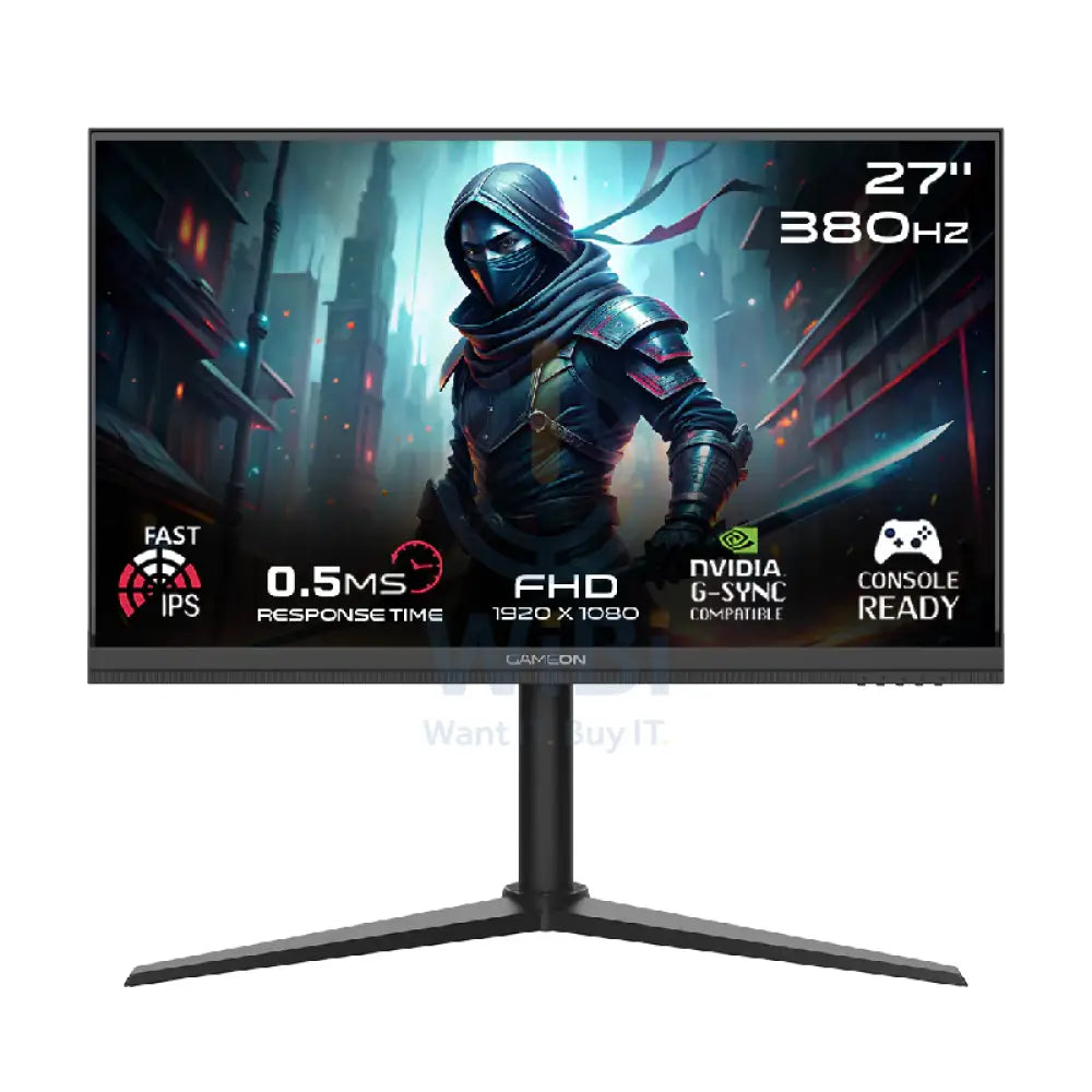 GameOn GOMP27FHD380IPS Midnight Pro Series Gaming Monitor - 27’’ FHD / 380Hz / DisplayPort / HDMI / Audio Out - Black