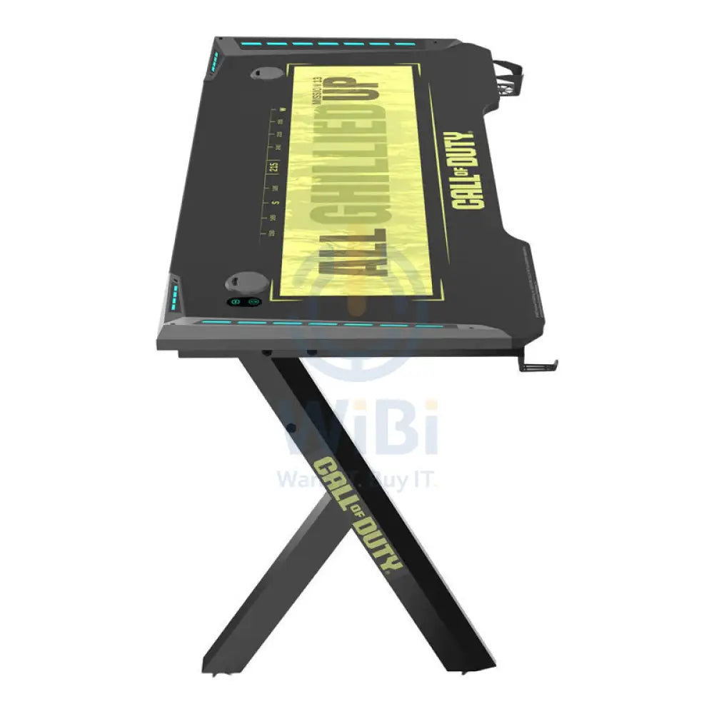 GameOn Hawksbill Series RGB Flowing Light Gaming Desk - Call Of Duty (COD) / Black-Green Accessories > Other