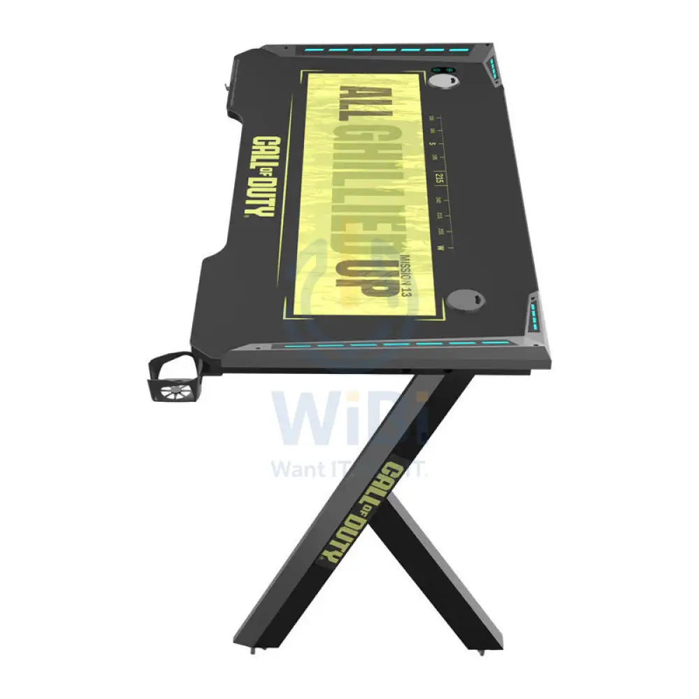 GameOn Hawksbill Series RGB Flowing Light Gaming Desk - Call Of Duty (COD) / Black-Green Accessories > Other