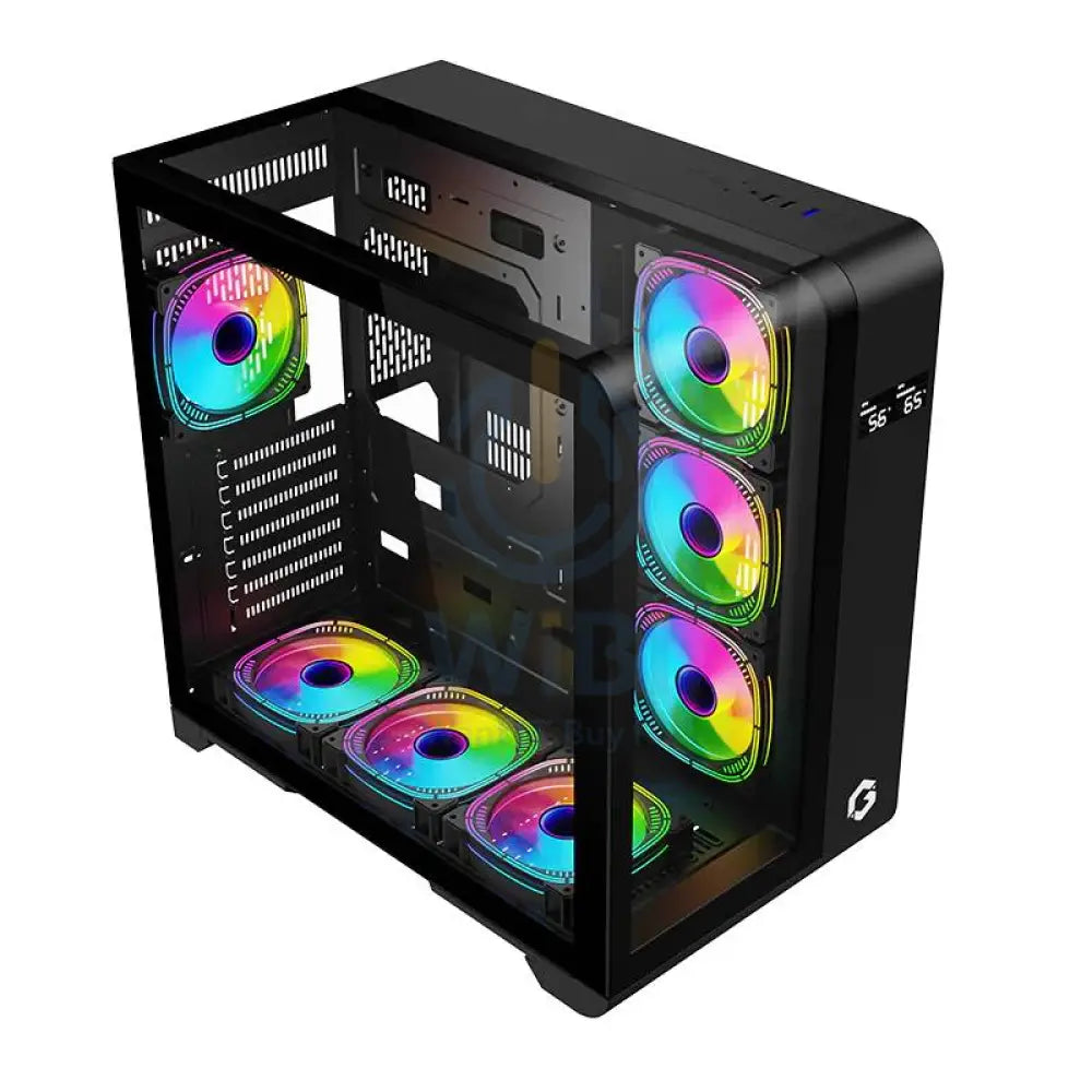 GameOn Infinity Midnight Series ARGB Mid Tower Gaming Case - Black Gaming Consoles