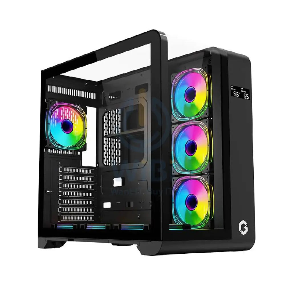 GameOn Infinity Midnight Series ARGB Mid Tower Gaming Case - Black Gaming Consoles