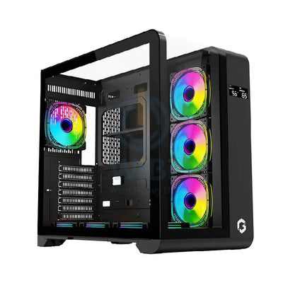 GameOn Infinity Midnight Series ARGB Mid Tower Gaming Case - Black Gaming Consoles