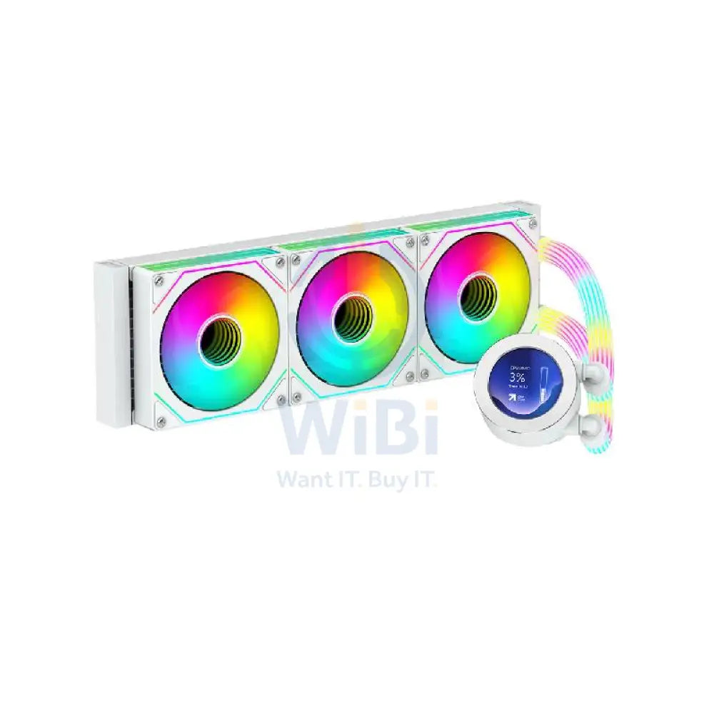 GameOn KRAKEN N360 360mm LCD Display Liquid CPU Cooler With ARGB Tube - White Gaming Consoles > Gaming Zone