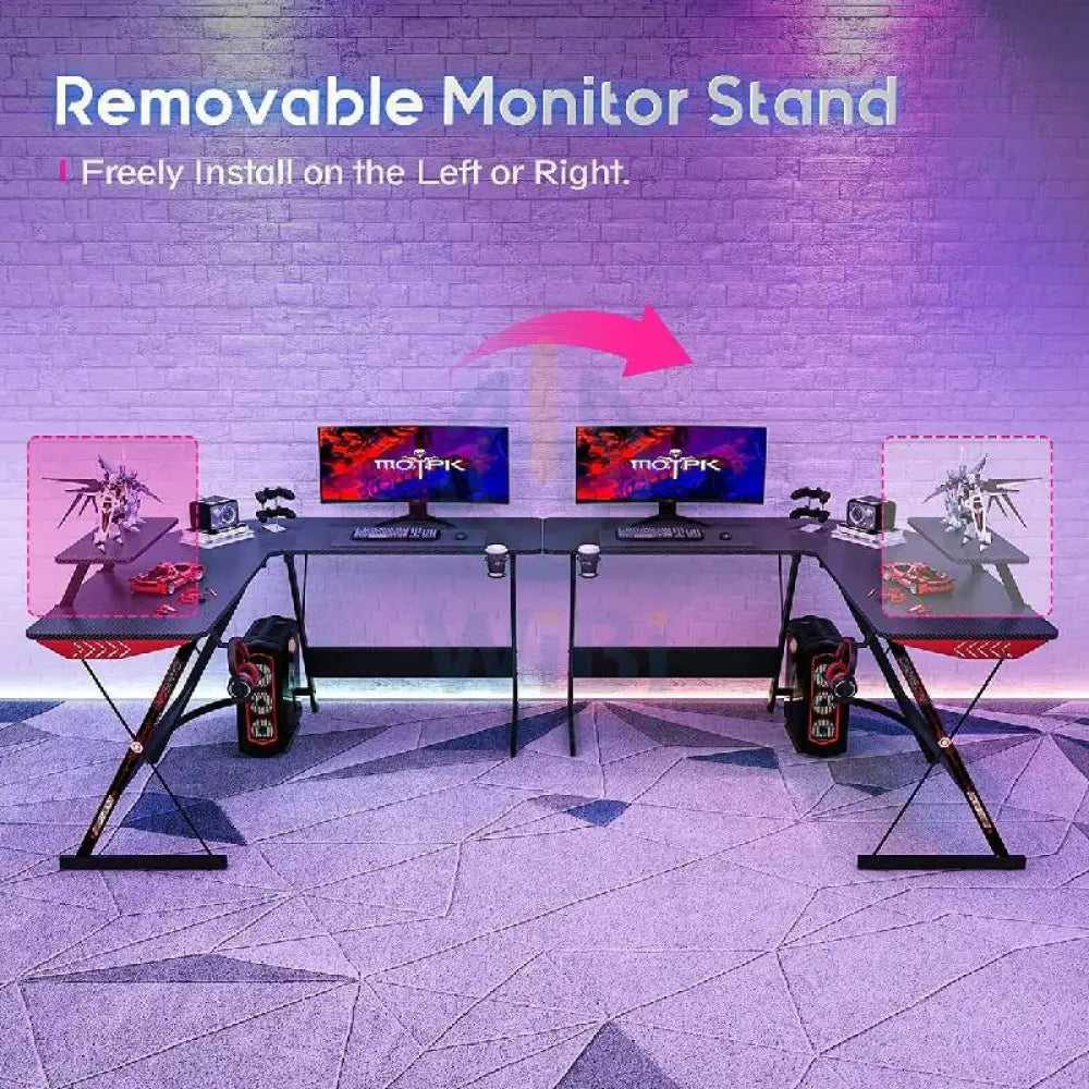 GameOn L-Shaped Slayer I Series Gaming Desk - Black Accessories > Other Gaming Accessories