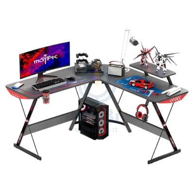 GameOn L-Shaped Slayer I Series Gaming Desk - Black Accessories > Other Gaming Accessories