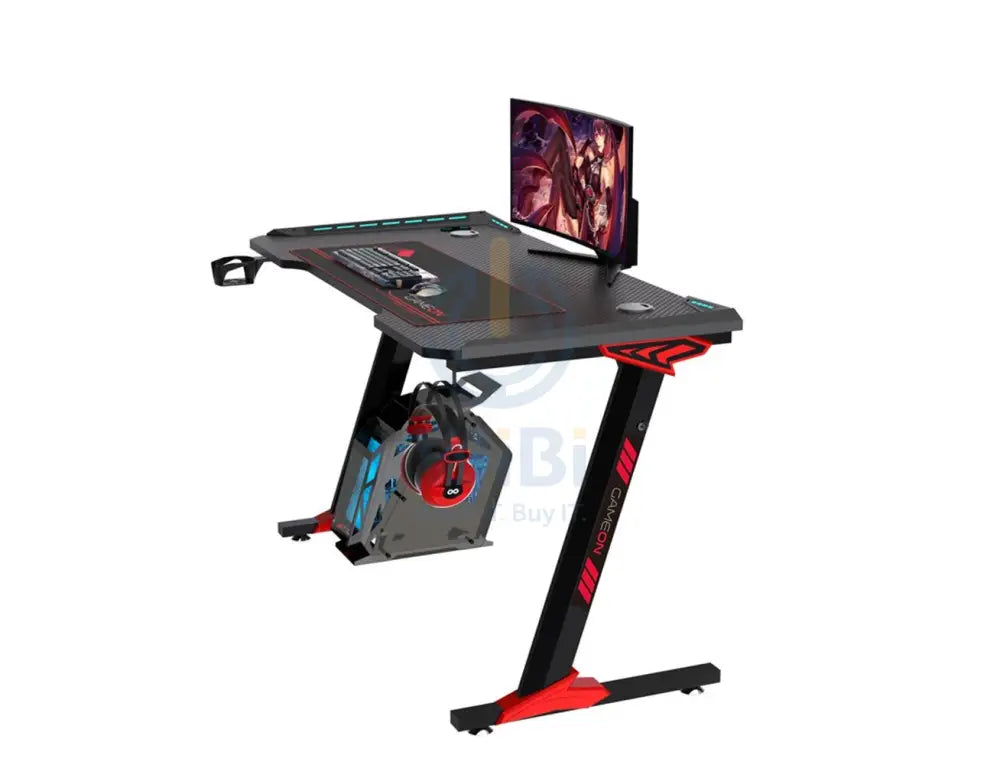 GameOn Raptor II Series Z-Shaped RGB Flowing Light Gaming Desk Headphone Hook & Cup Holder - Black Accessories > Other