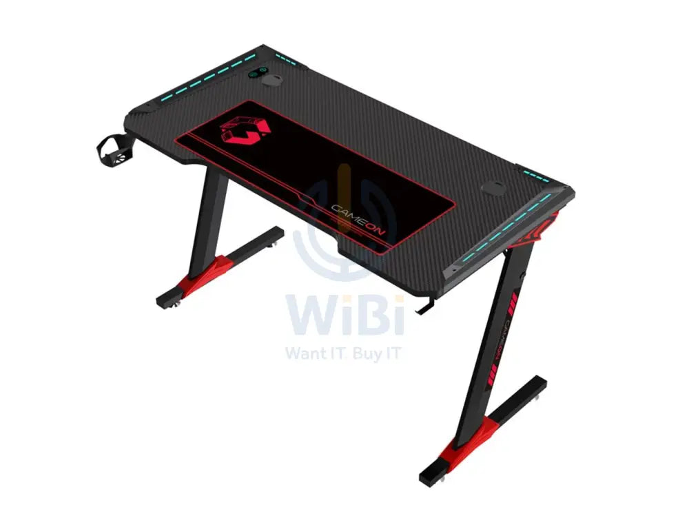 GameOn Raptor II Series Z-Shaped RGB Flowing Light Gaming Desk Headphone Hook & Cup Holder - Black Accessories > Other