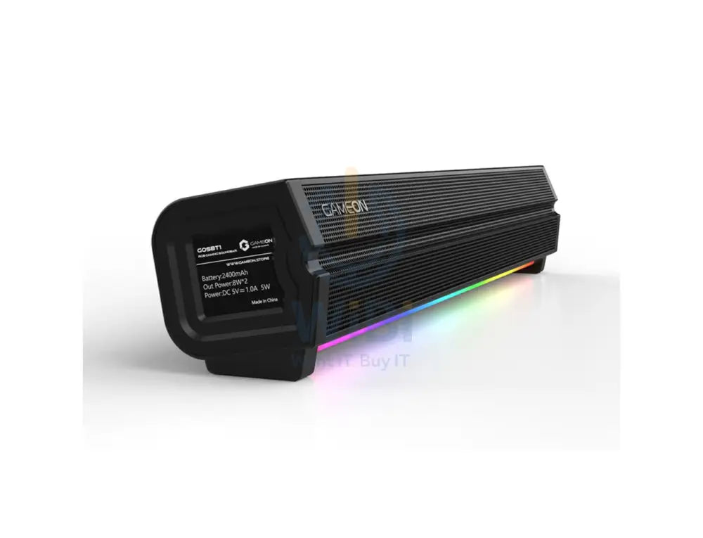 GameOn Sonicstorm X Wireless RGB Gaming Soundbar - 16 Watt / 2400mAh / Black Accessories > Audio > Speakers