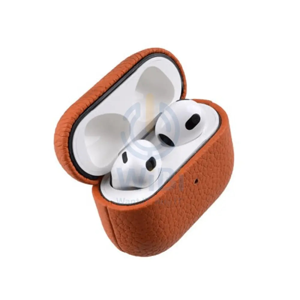 Gift Set Leather Case iPhone 12 Pro Max - Airpod Pro - Wallet - Orange Accessories > Mobiles & Tablets