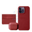 Gift Set Leather Case iPhone 14 Pro- Airpod Pro - Wallet - RED Accessories > Mobiles & Tablets