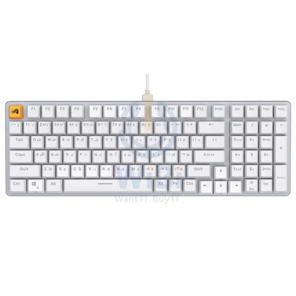 Glorious GMMK2 Full Size 96% Pre-Built Wired RGB Mechanical Gaming Keyboard (Arabic Layout) - White Accessories >