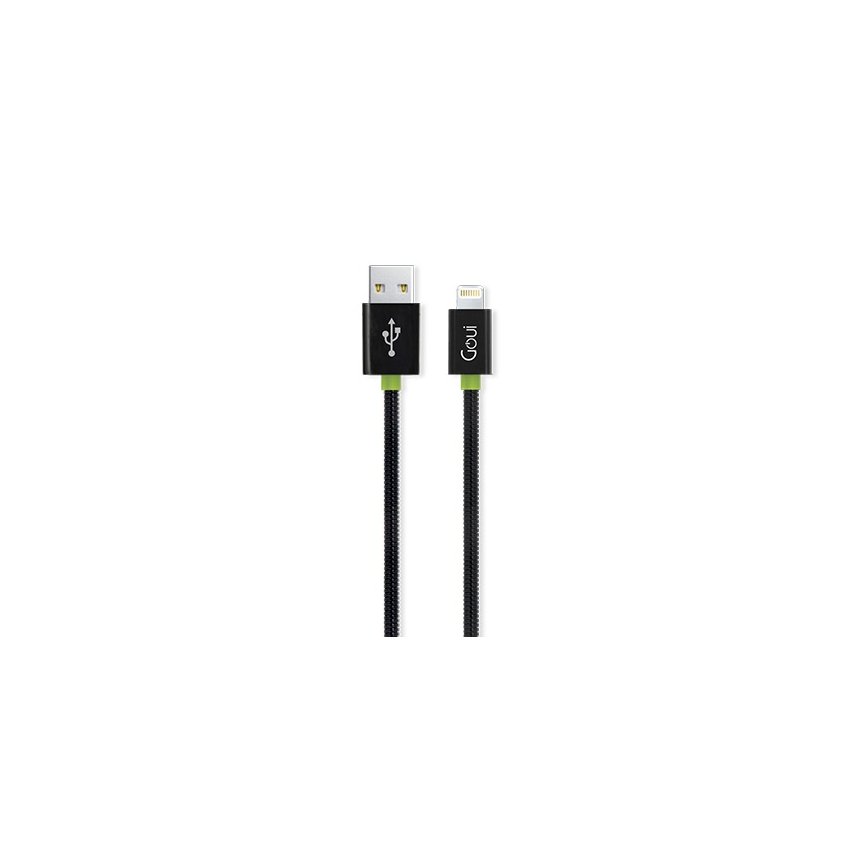 GOUI Spring Metal Cable - USB-A / Lightning / 0.3 Meter / Black