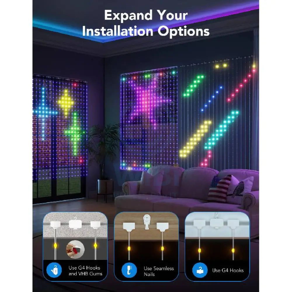 Govee Curtain Light - Bluetooth / 3 Meters / RGBIC Accessories > Other Accessories
