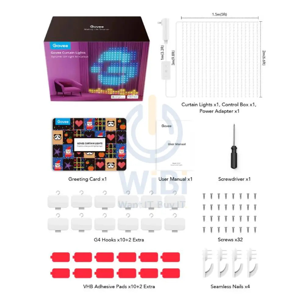 Govee Curtain Light - Bluetooth / 3 Meters / RGBIC Accessories > Other Accessories