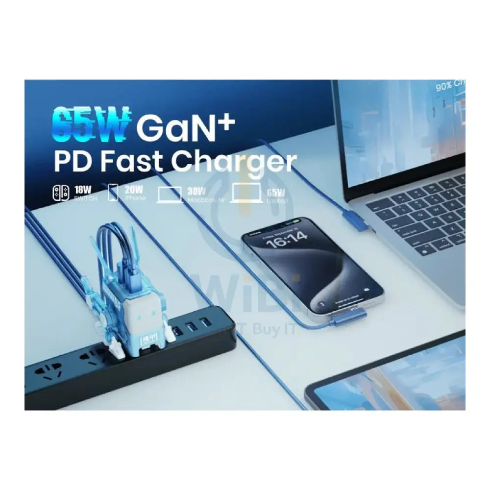 GravaStar Alpha65 GaN fast charger - Chrystal Blue Accessories > Power Adapters